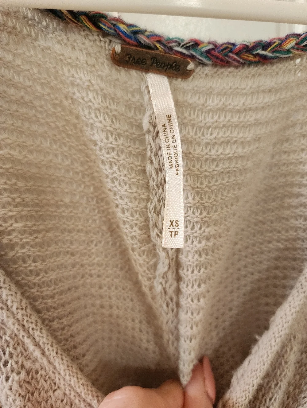 Free People Knit Colorblock Sweater | Boho Oversized Pullover | XS